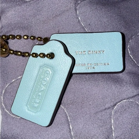 Coach Pastel Blue Wristlet with Gold Chain - Picture 3 of 4